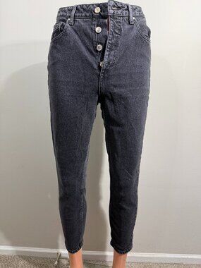 Guess 90's Women Skinny High Rise Black Jeans Button Fly Size 28